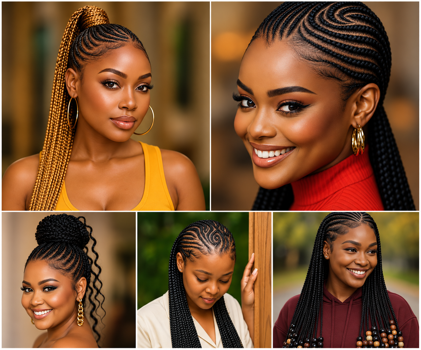 Braids, ponytails and natural styling